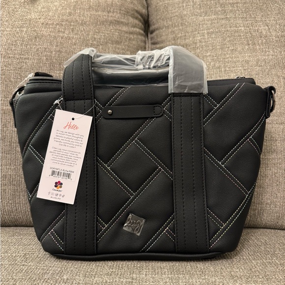 Lug Dory Matte Luxe VL Crossbody Bag Black Icepop Stitch NWT - Picture 2 of 7